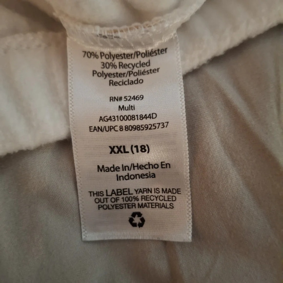 Athletic Works Women's White With Animal Print Pullover - Picture 6 of 8